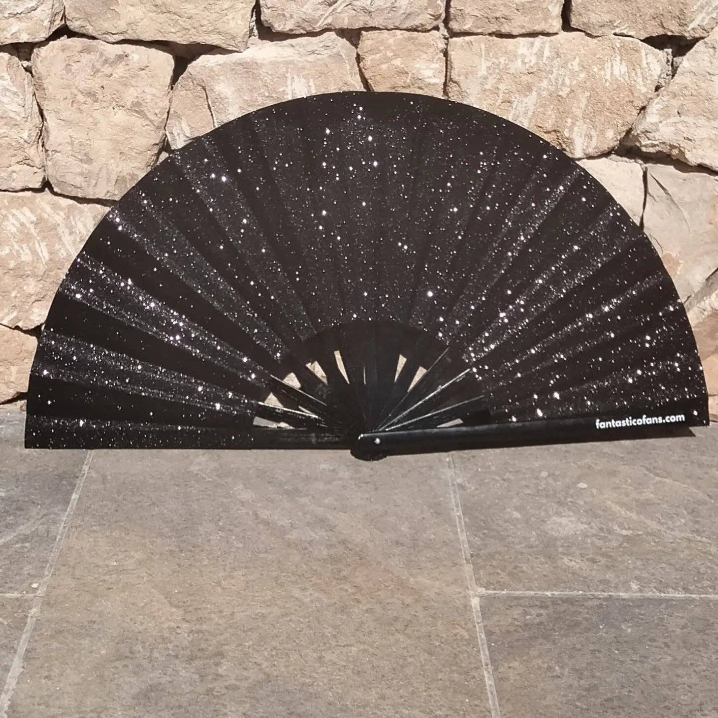 FANTASTICO FANS - Black Mega Glitter XL Fan