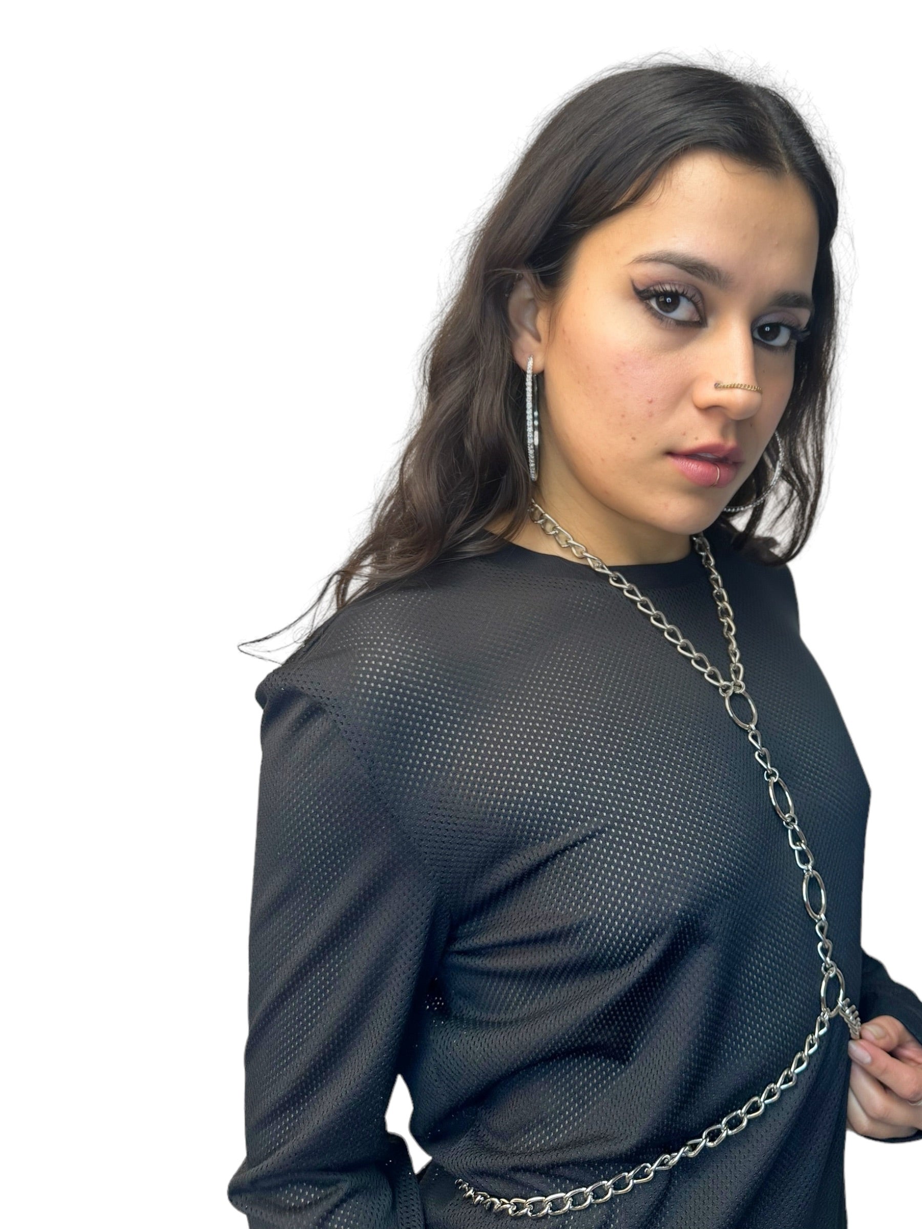 meisje met 4 ringen metalen chain harnas