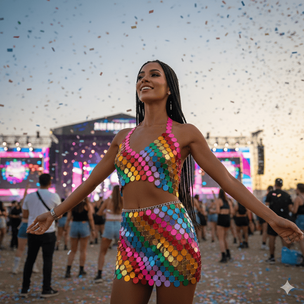 regenboog pailletten top