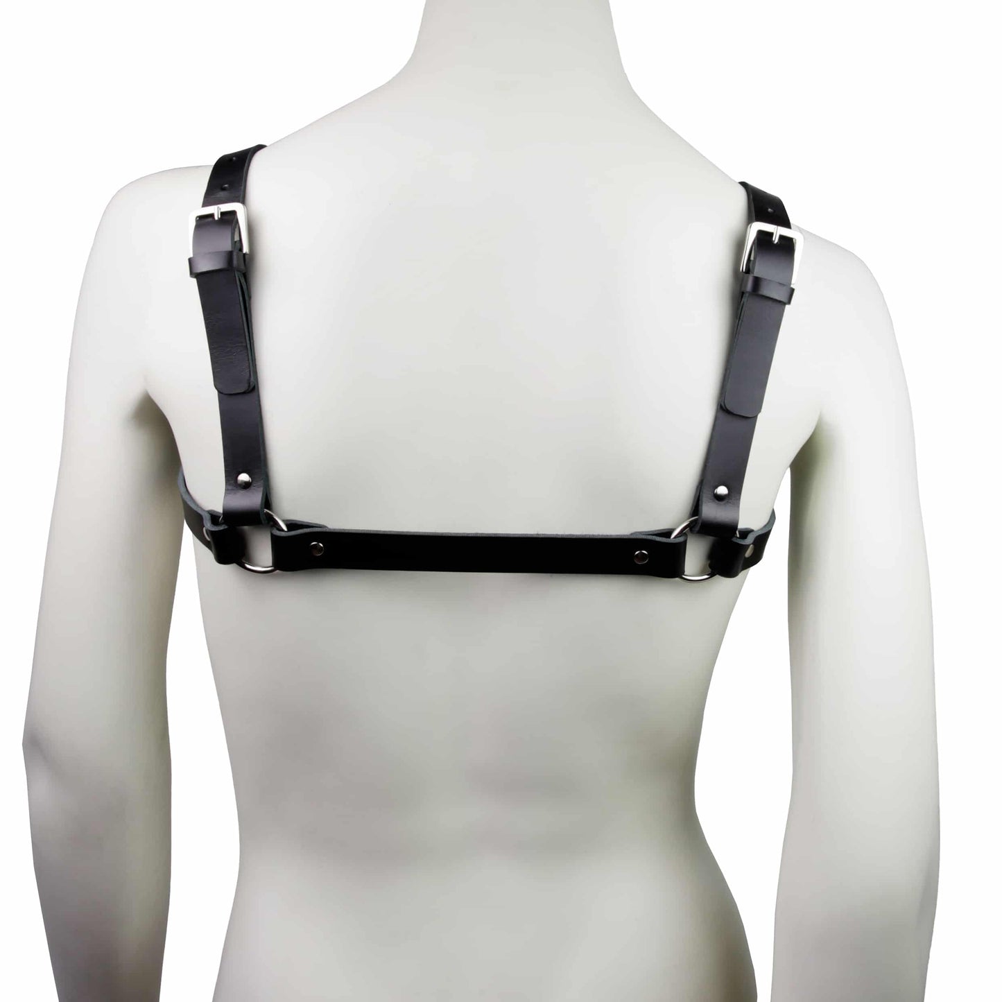 achterkant zwart leren borst harnas, ravewear