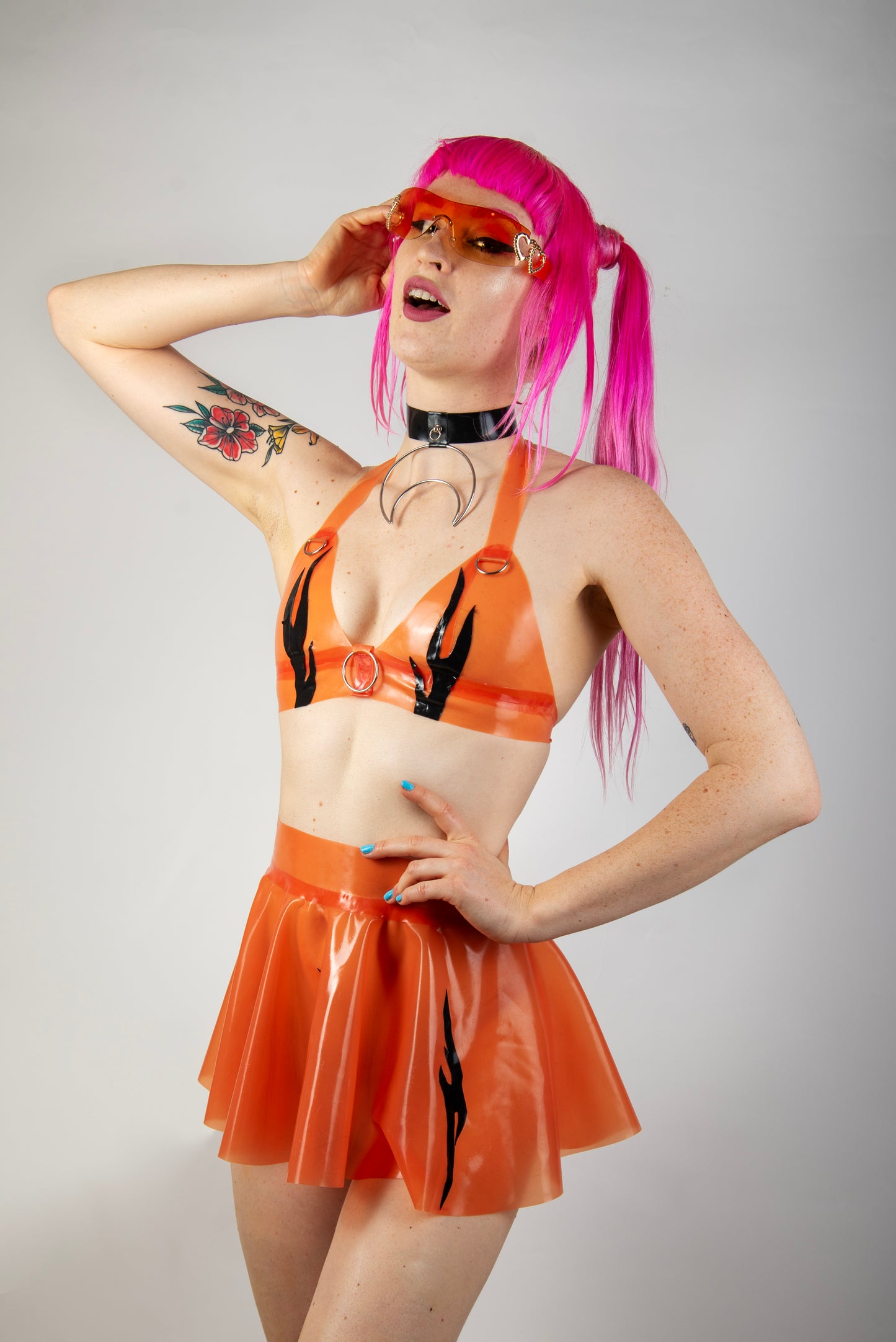 Liquid Disco Latex - Cherry skirt tribal - Red