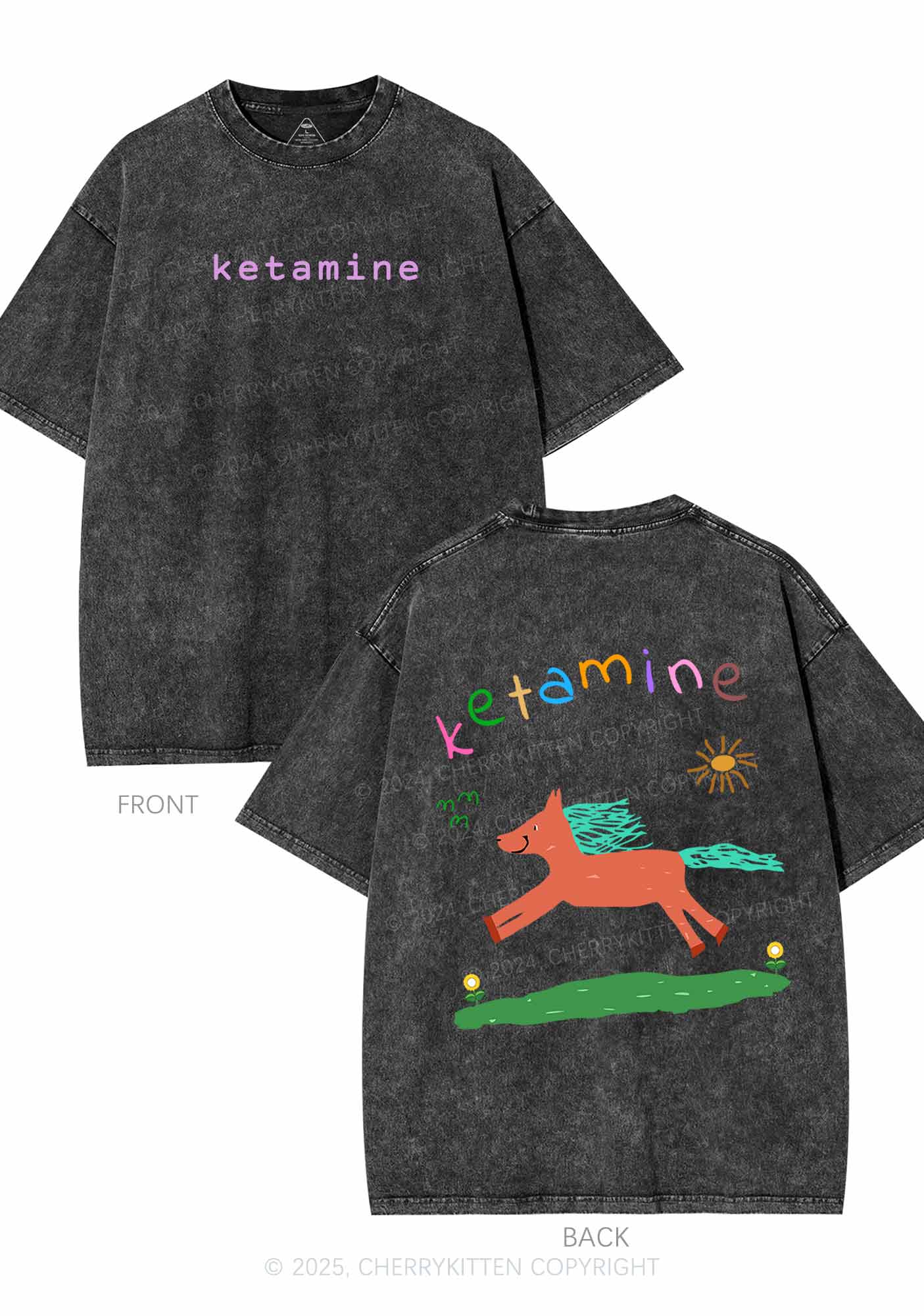 Cherry Kitten - Two-Sided Ketamine Shirt - Oatmeal