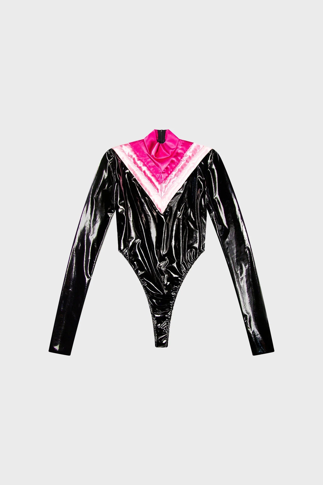 vinyl body met lange mouwen en roze accenten