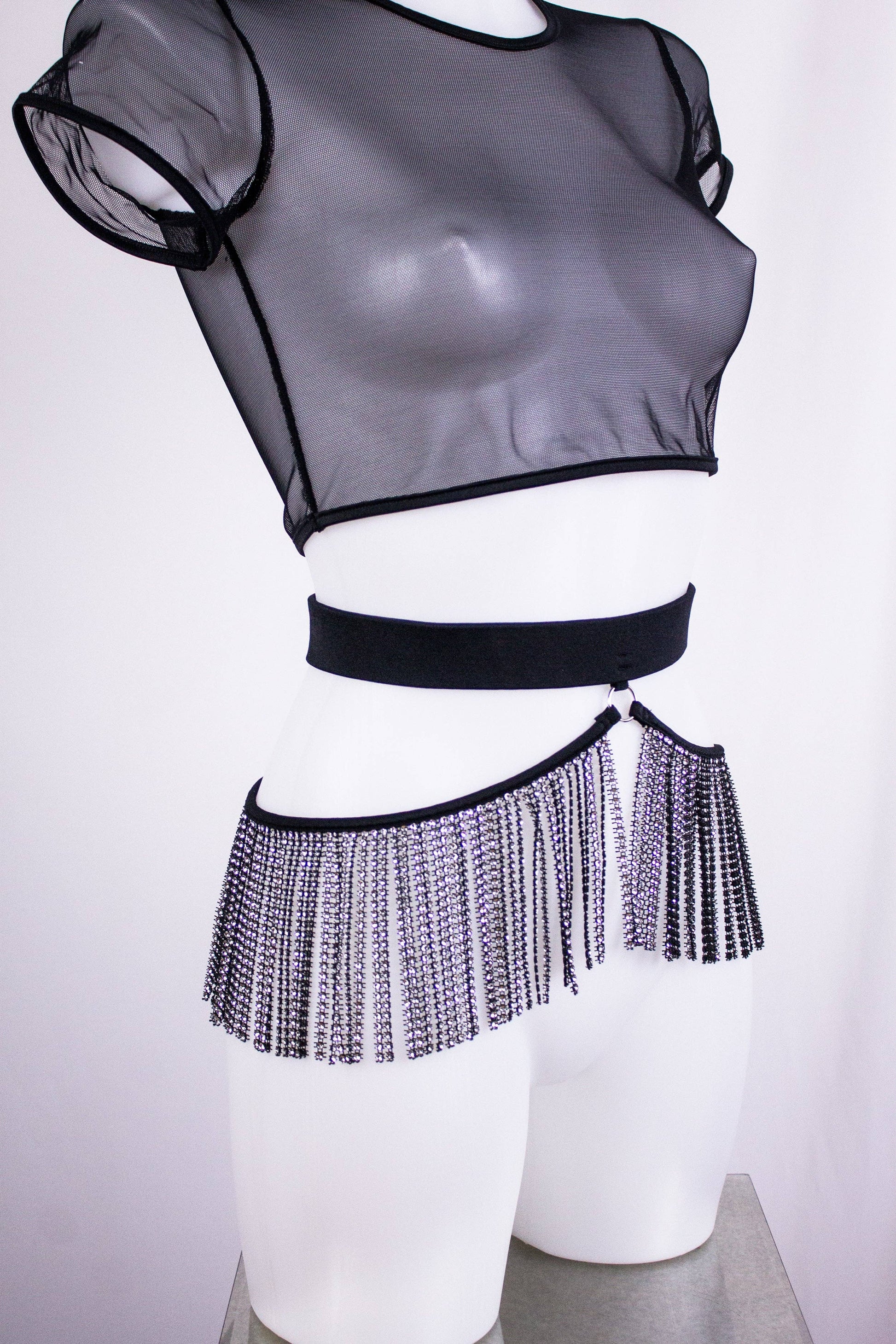 paspop met strass franje riem