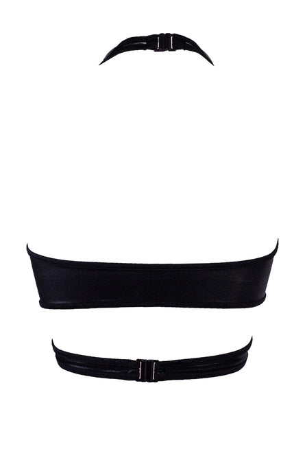 achterkant van zwarte halter top