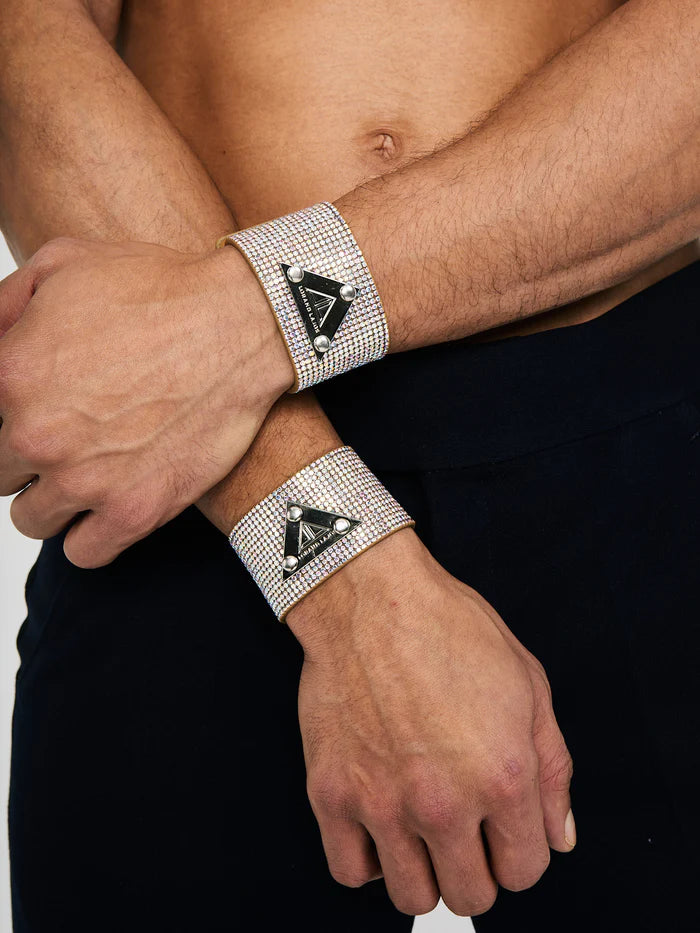 Kristallen cuffs in opaal