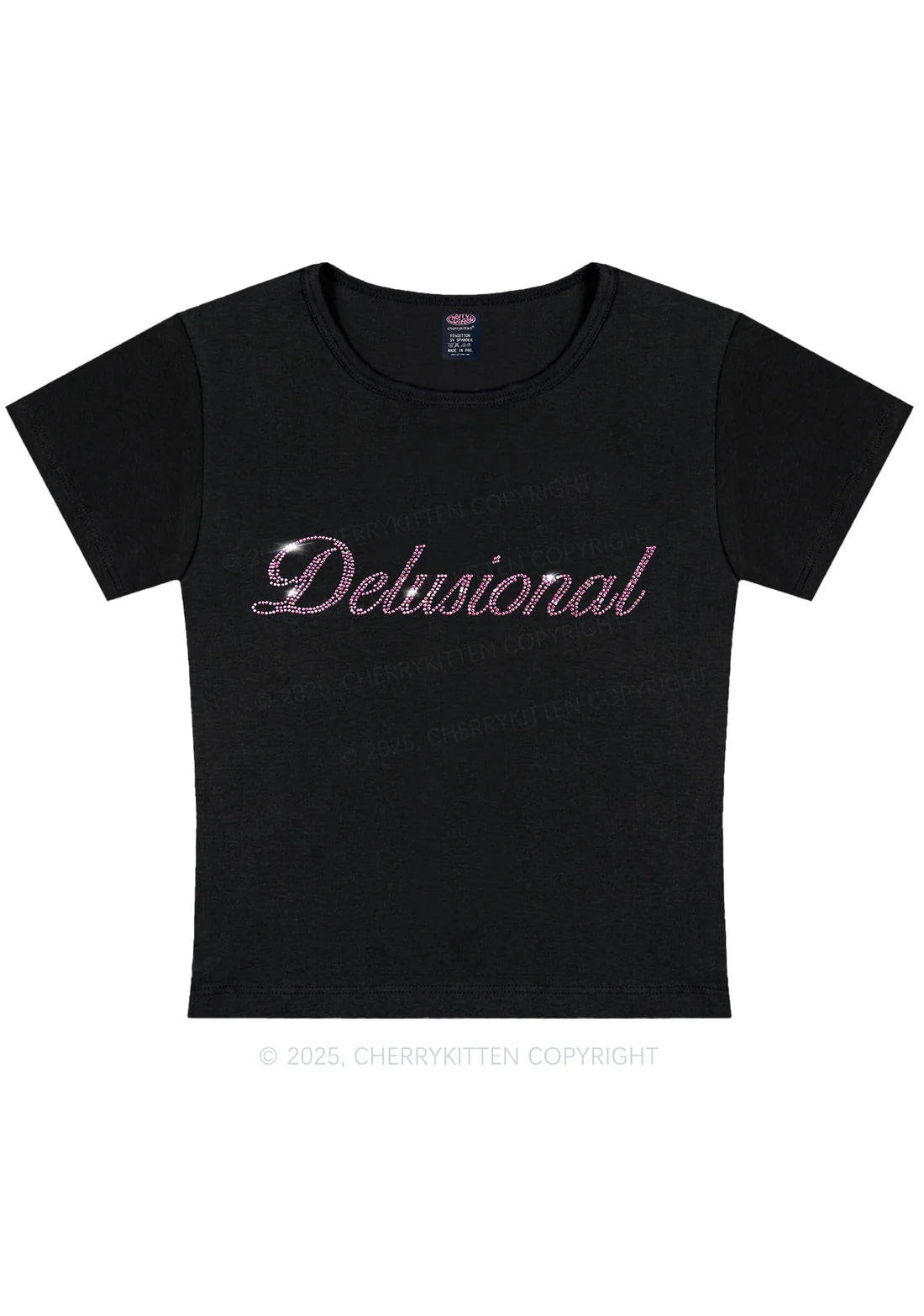 Cherry Kitten - Delusional baby tee - Zwart