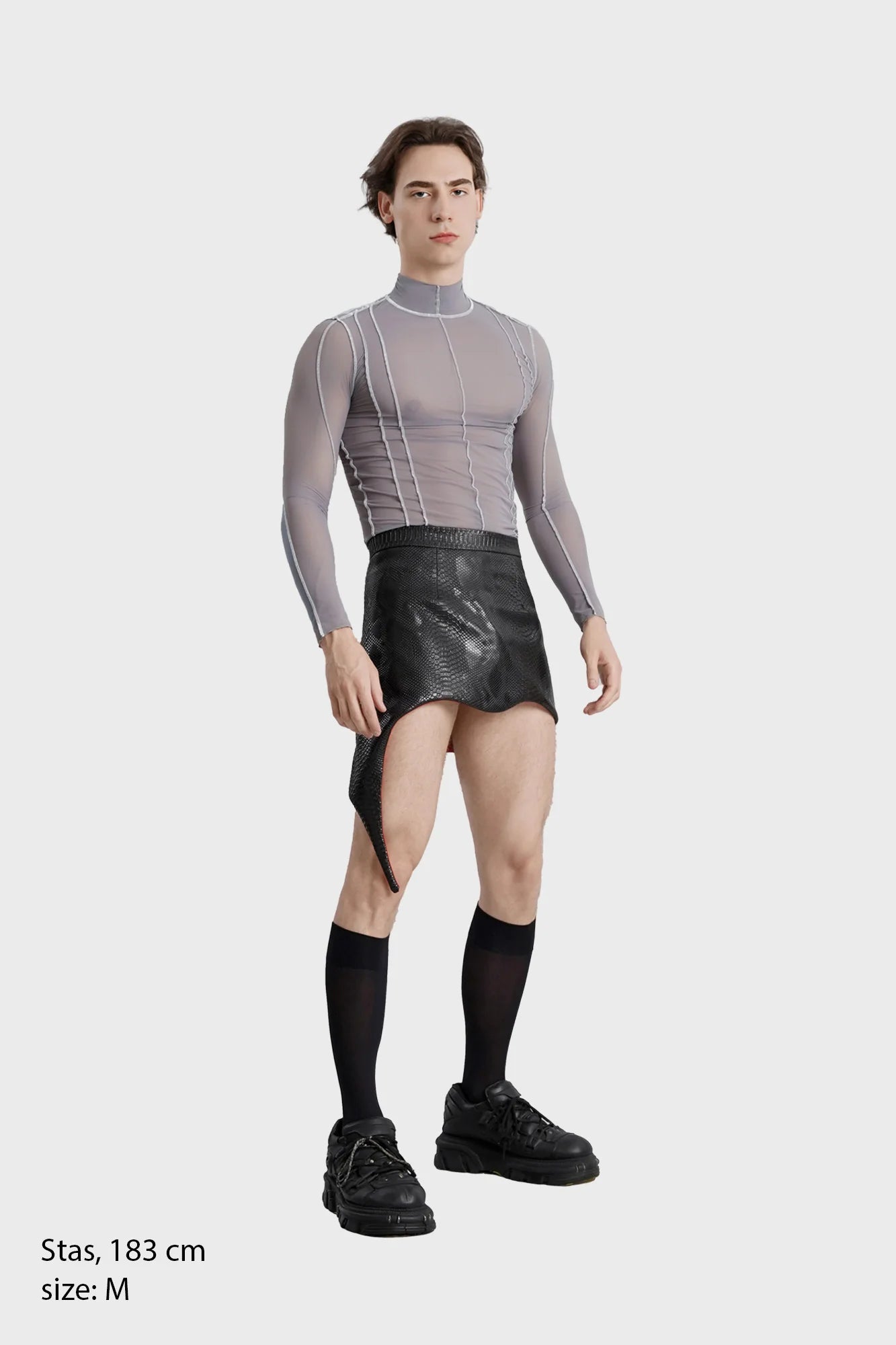 grijze mesh longsleeve