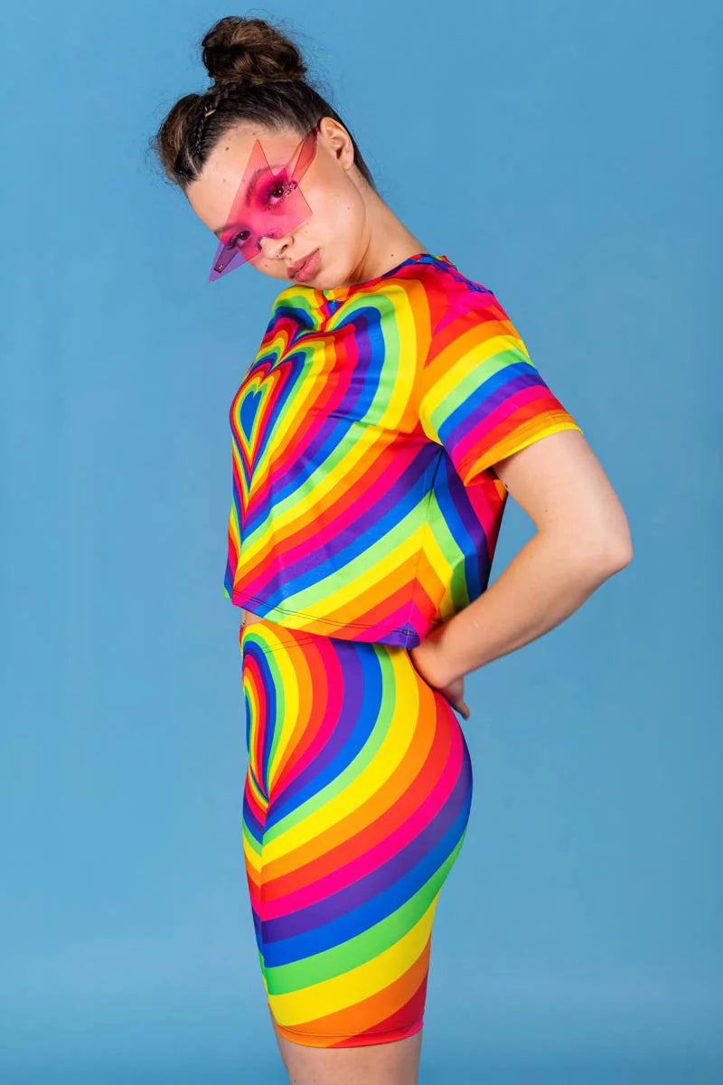 Devil Walking - Heartbreaker biker shorts - Regenboog