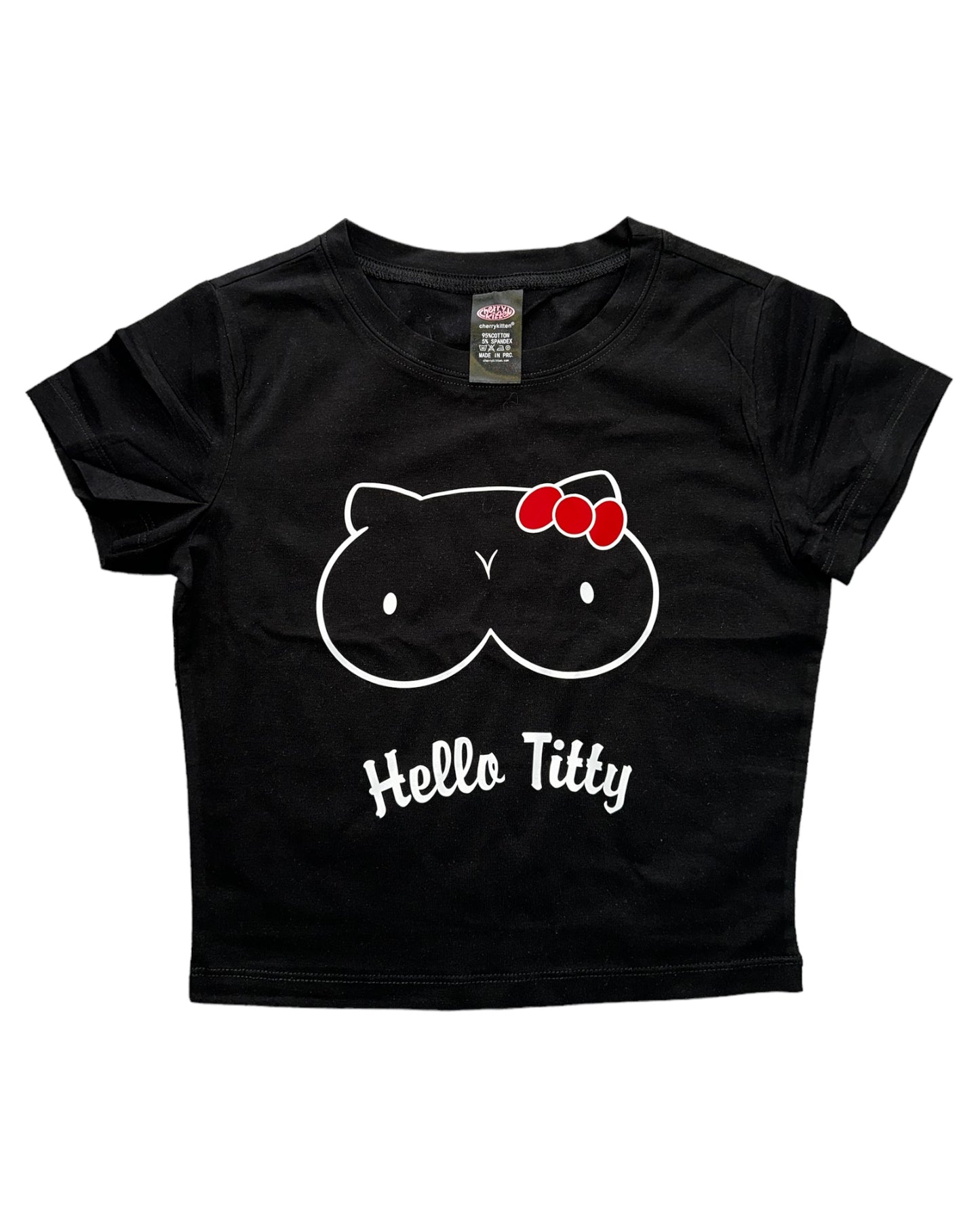 zwart hello kitty shirt, ravewear