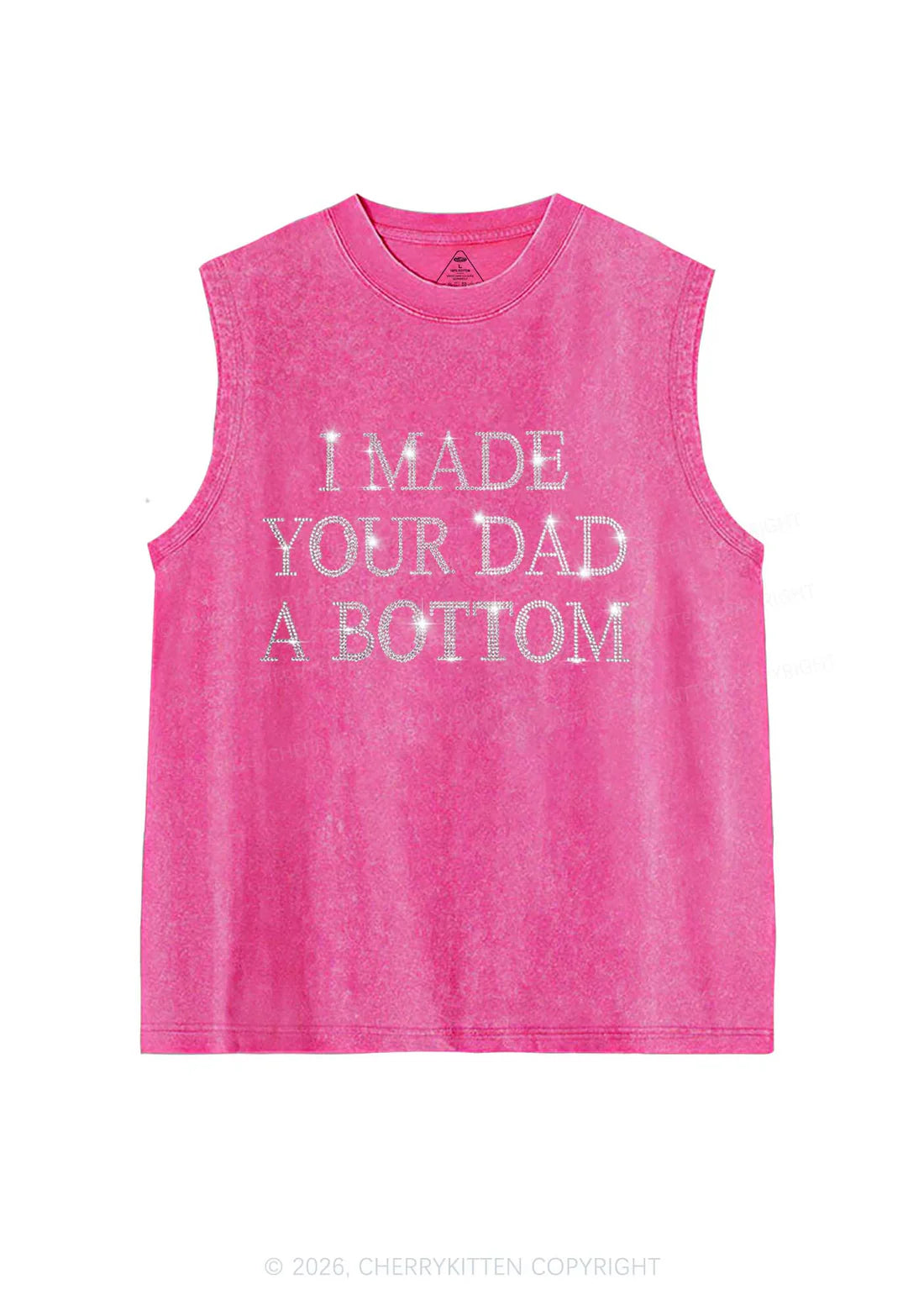 Cherry Kitten - "I made your dad a bottom" tank top - Roze