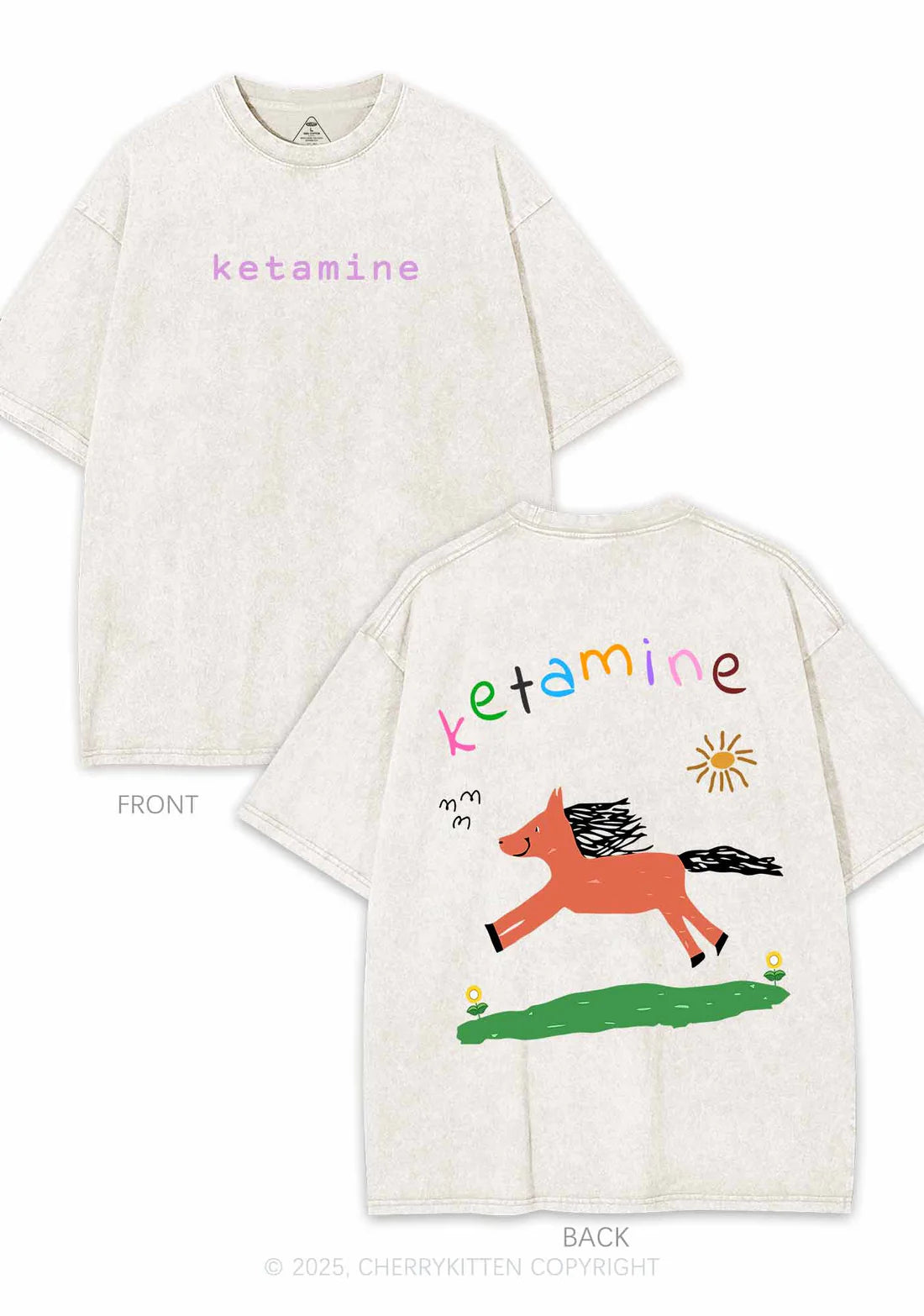 Cherry Kitten - Tweezijdig Ketamine shirt - Havermout