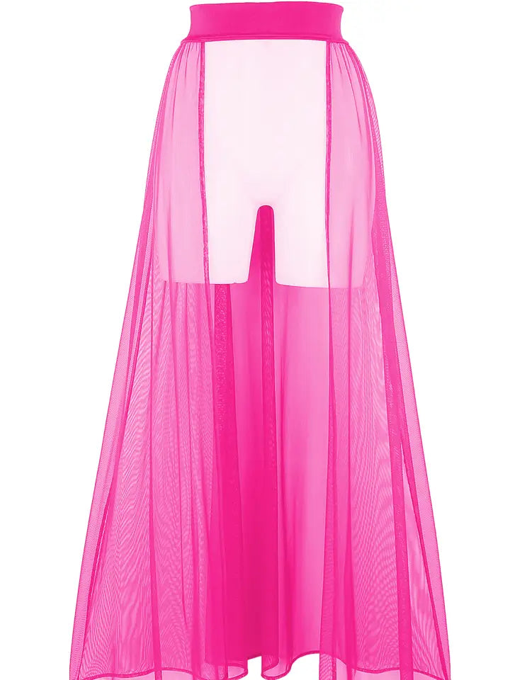 roze maxi mesh rok