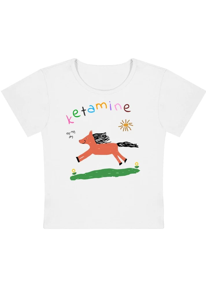 ketamine shirt, ketamine cropped tee, ketamine baby tee, ketamine shirt, rave shirt, ravewear, techno outfit