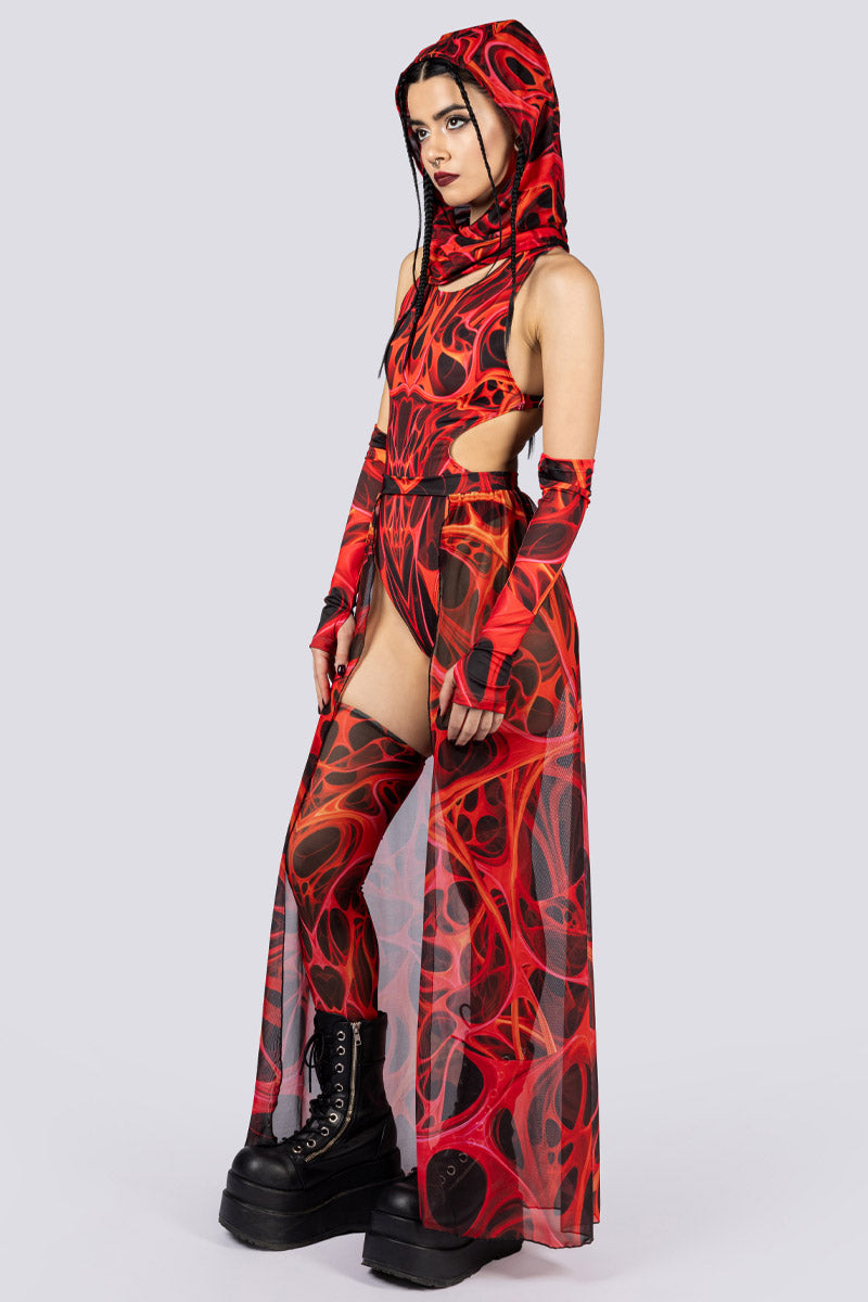 Devil Walking - Red dimension high cut bodysuit - Rood
