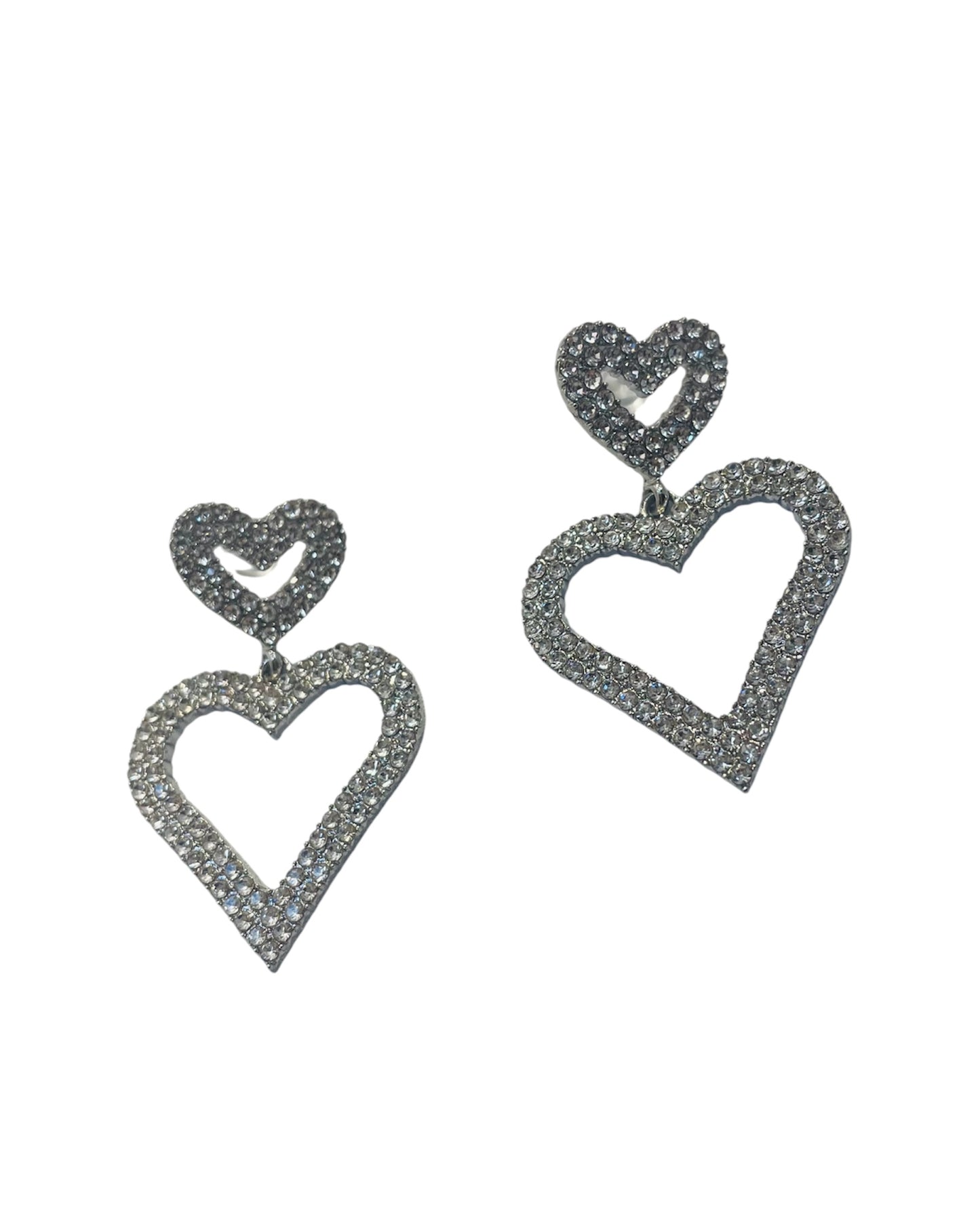 strass hart oorbellen