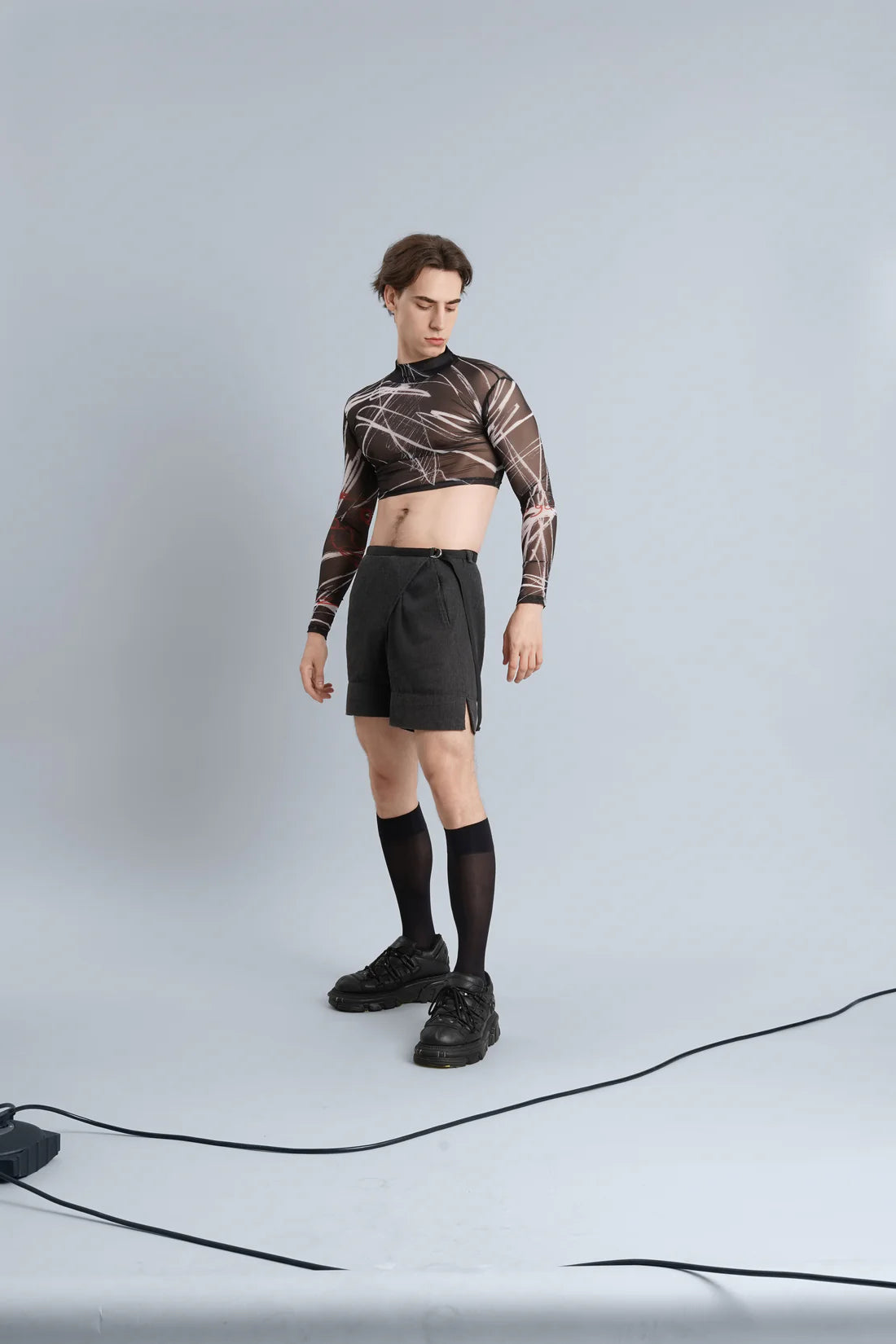 Glück - Tattoo mesh top - Donkergrijs