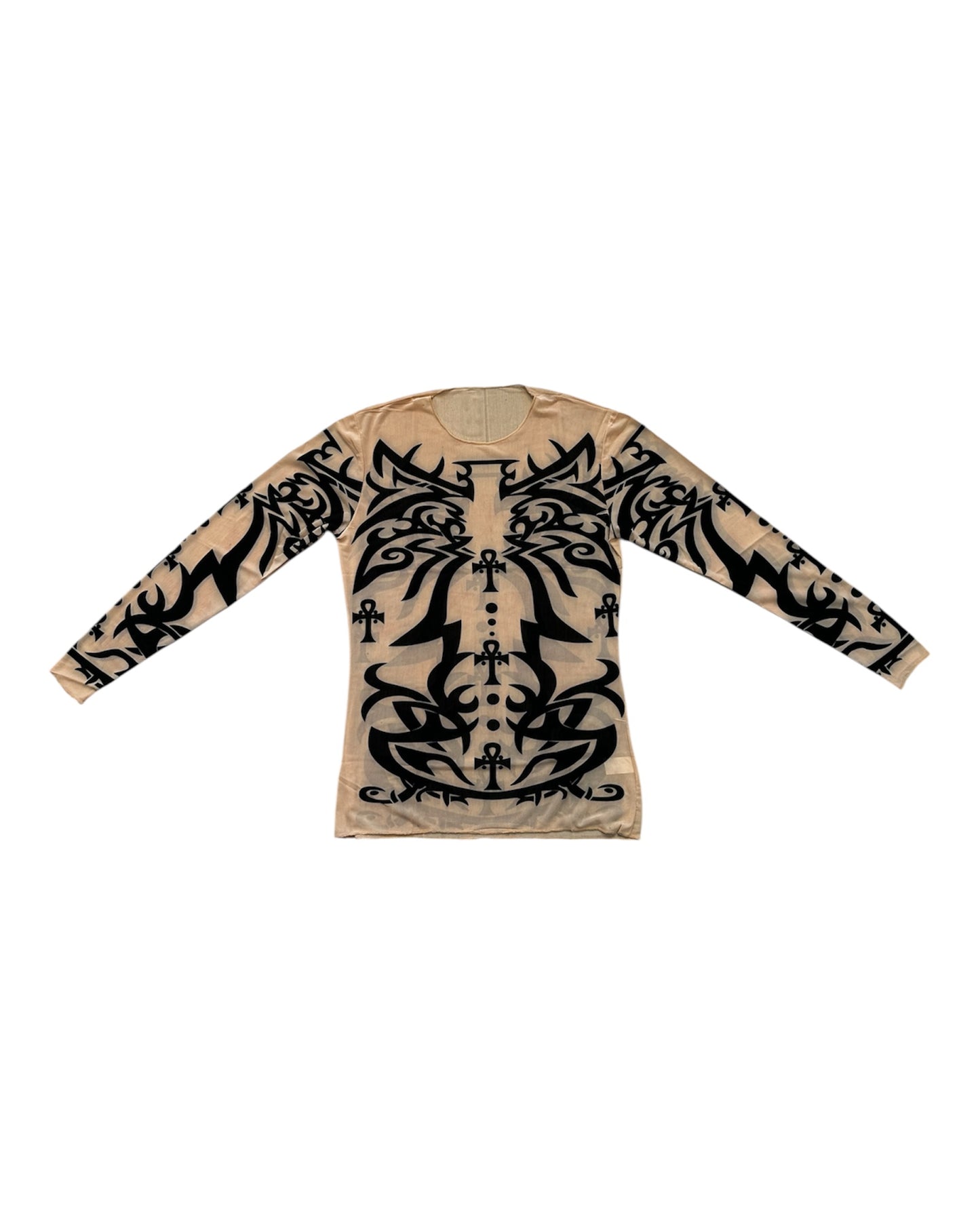 product foto van tribal mesh longsleeve met ankh