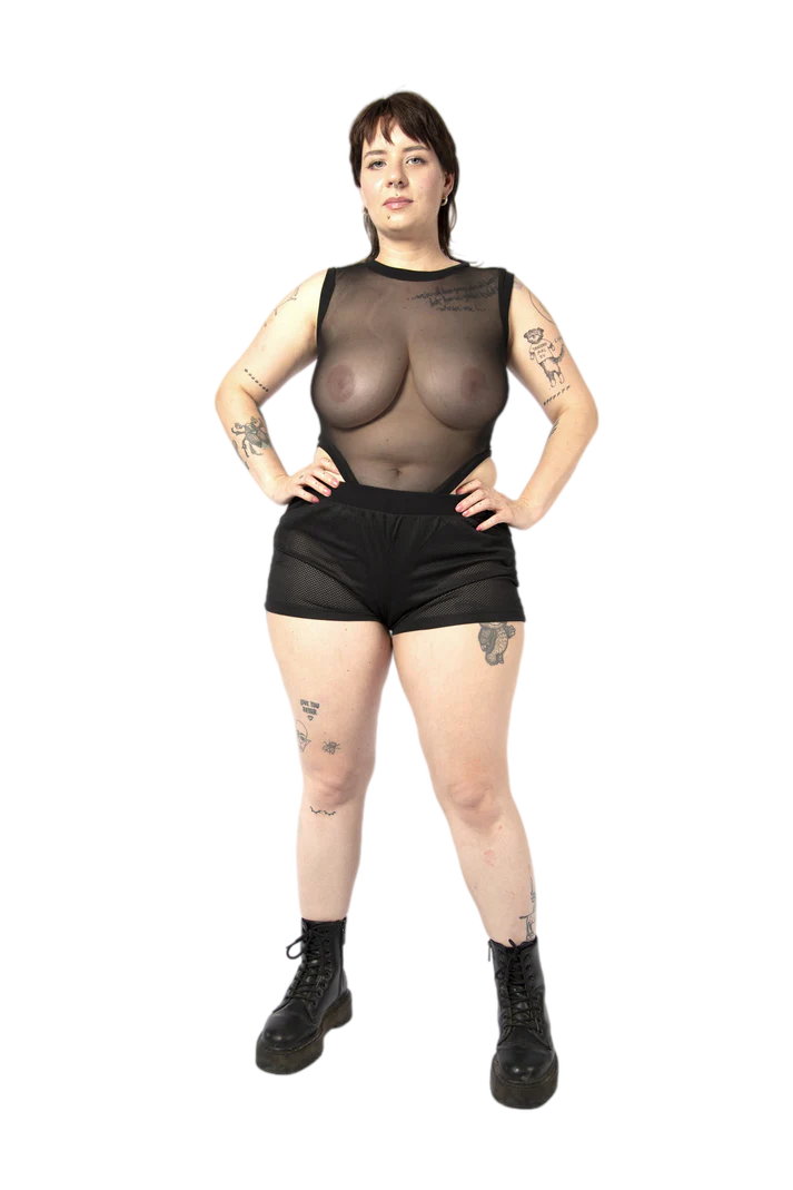 Obectra - Mesh shorts "Torry" - Zwart