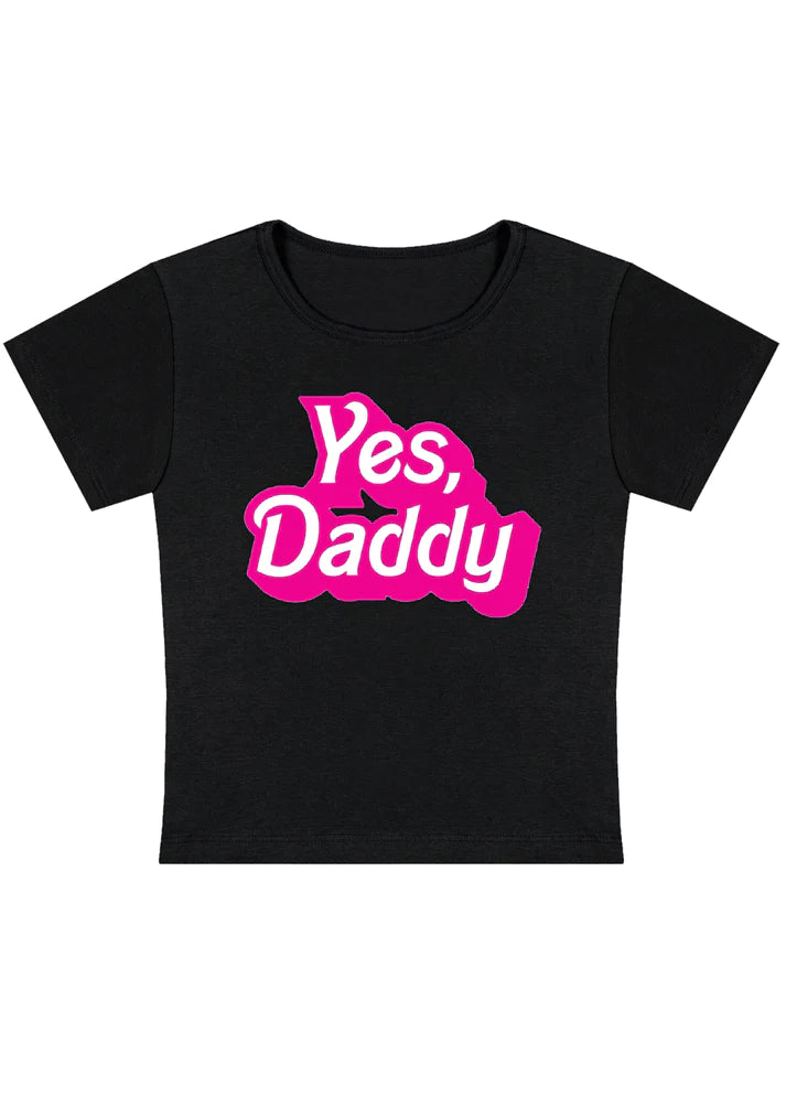 Cherry Kitten - Yes Daddy Cropped Tee - Wit