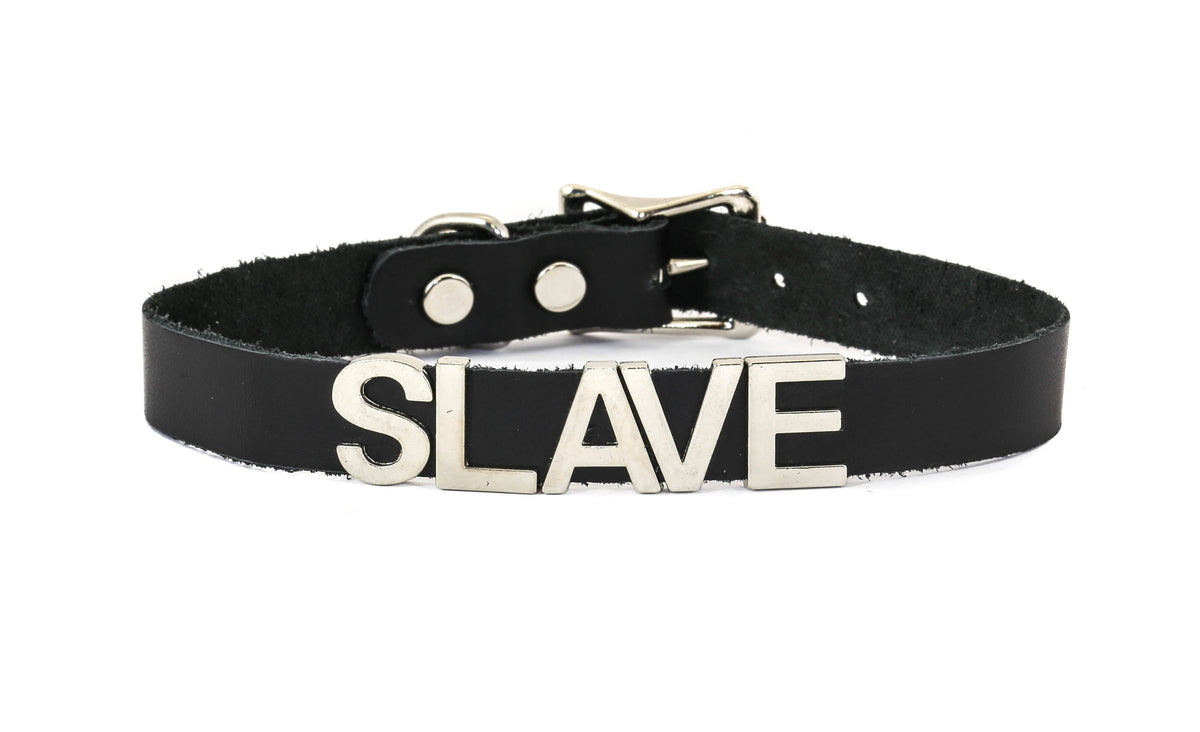 Funk Plus - Leren naam choker - Zwart