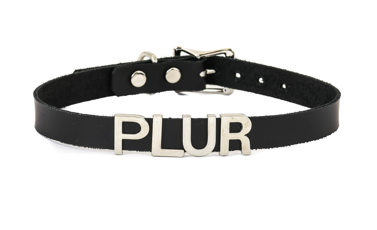 Funk Plus - Leren naam choker - Zwart