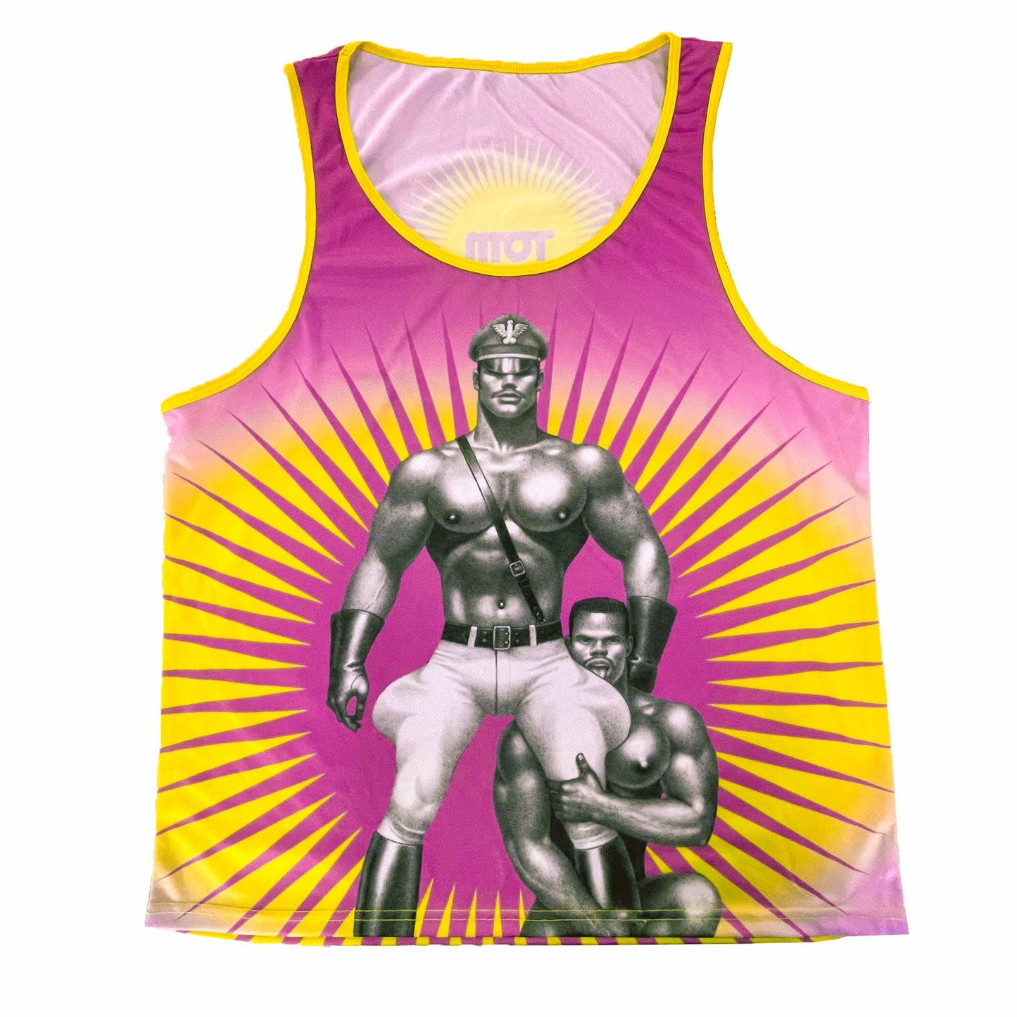 Peachy Kings - Tom of Finland Mesh Tank Top — "Sir/Boy" - Roze en geel