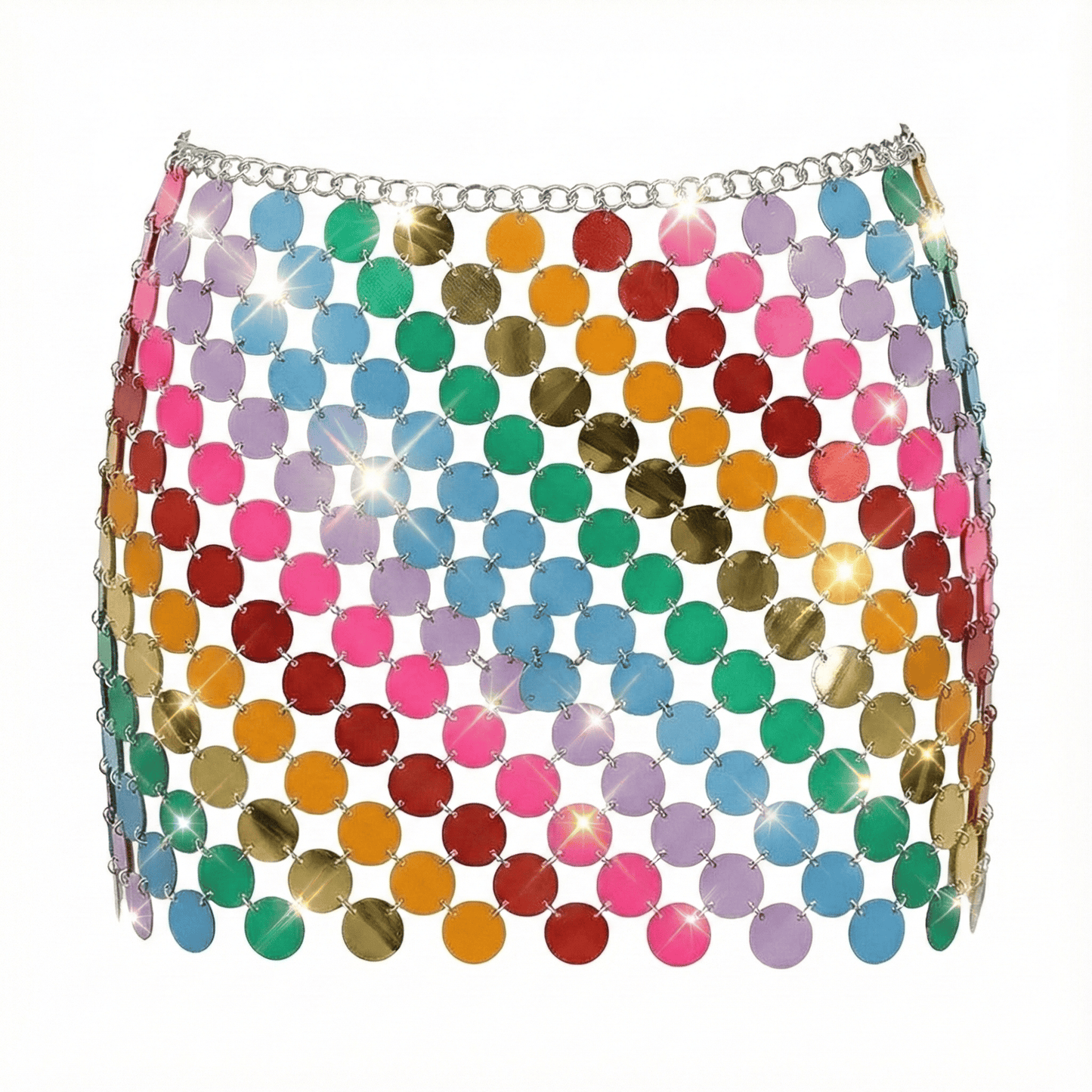regenboog pailletten rok