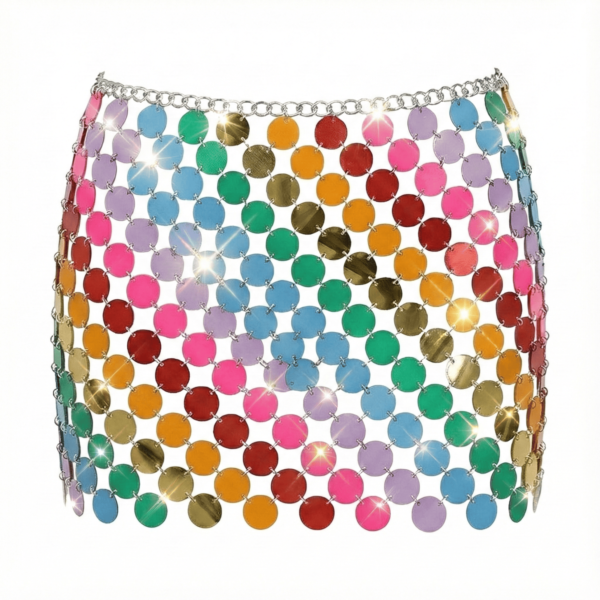 regenboog pailletten rok