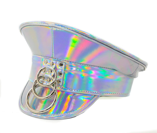 Funk Plus- Bondage captain hat - Holografisch zilver