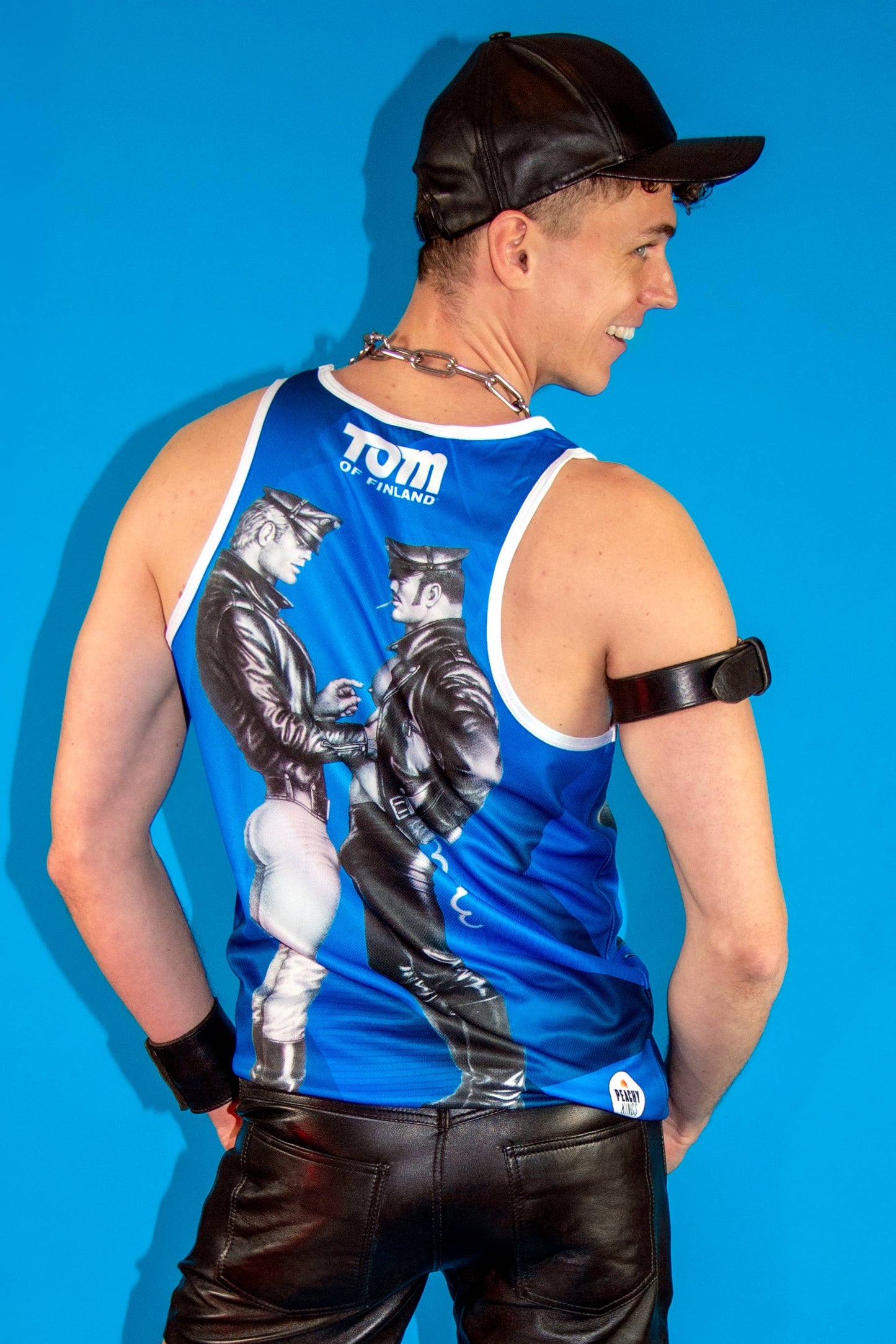 Peachy Kings - Tom of Finland Mesh Tank Top — "BLUES BROS" - Blauw