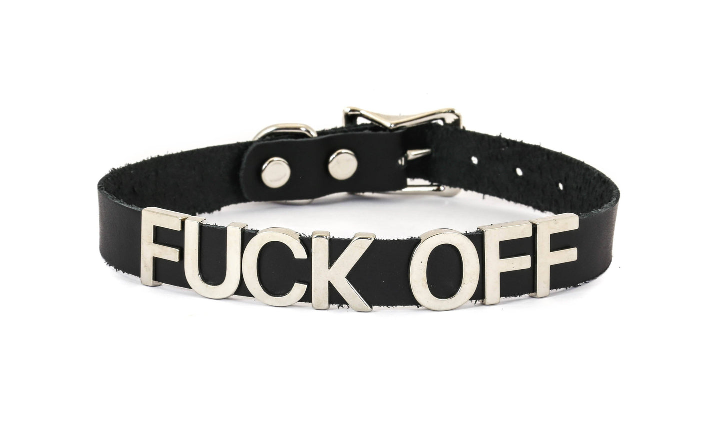 Funk Plus - Leren naam choker - Zwart
