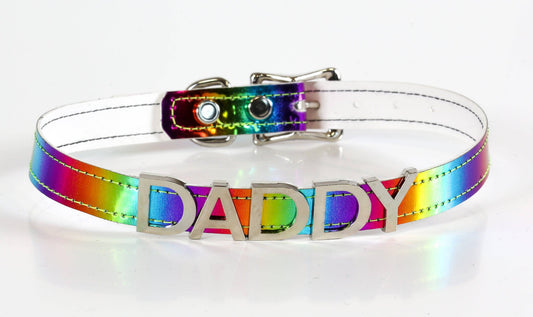 regenboog choker met het woord daddy