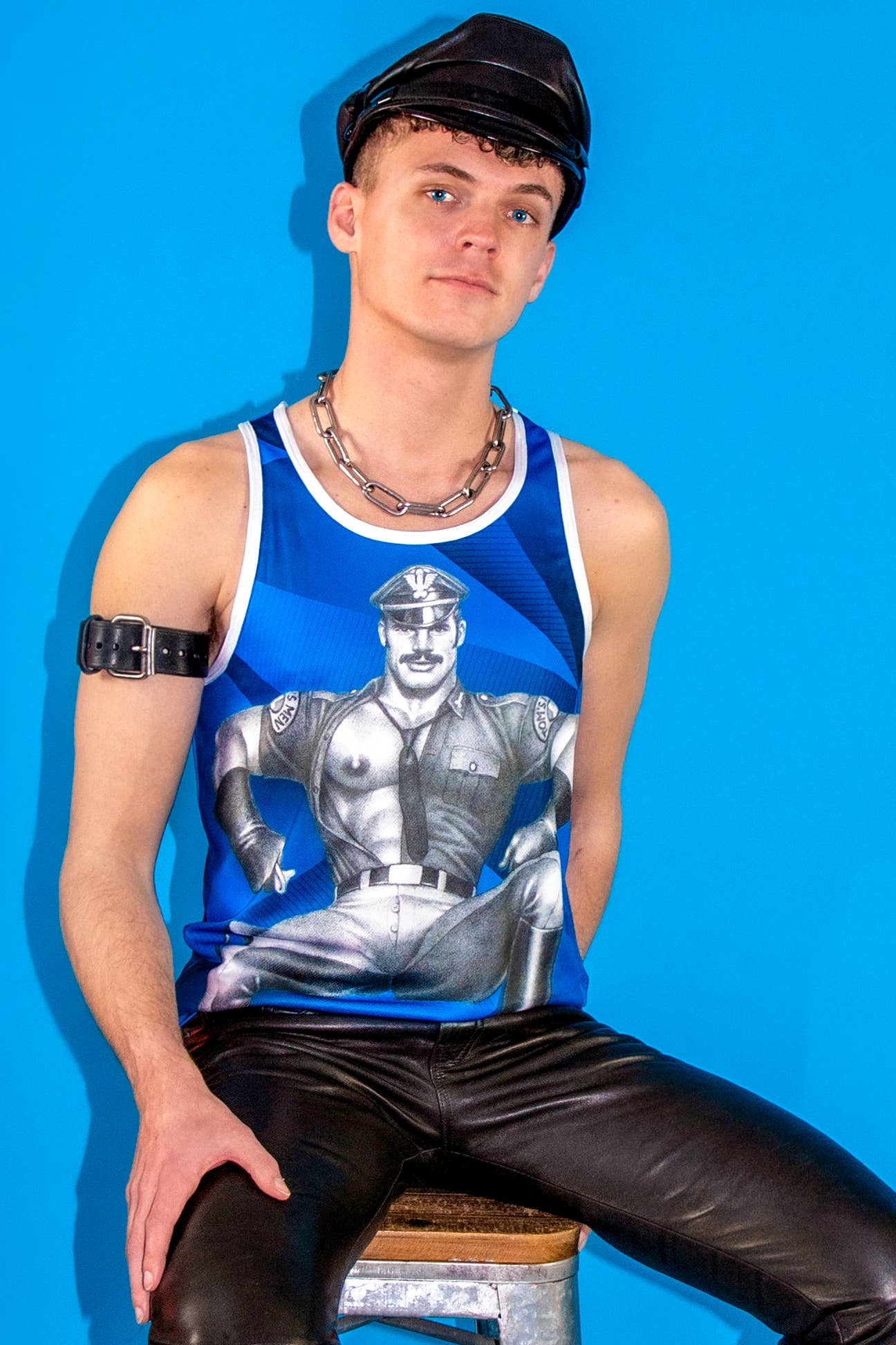 Peachy Kings - Tom of Finland Mesh Tank Top — "BLUES BROS" - Blauw