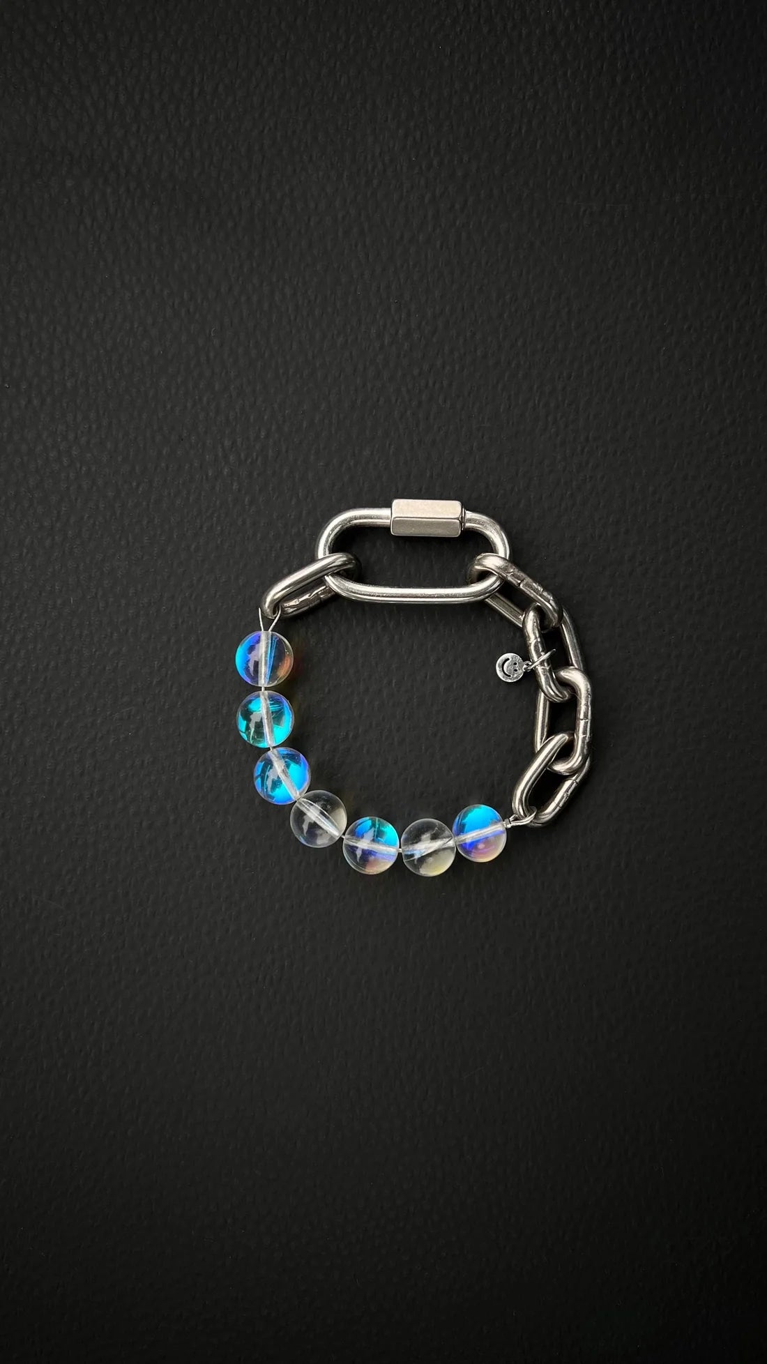 precious rave armband met chain en glazen kralen, ravewear