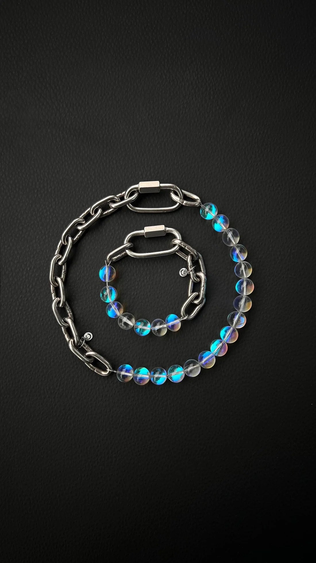 rave set, rave chain en rave armband met glazen kralen, rave accessoires