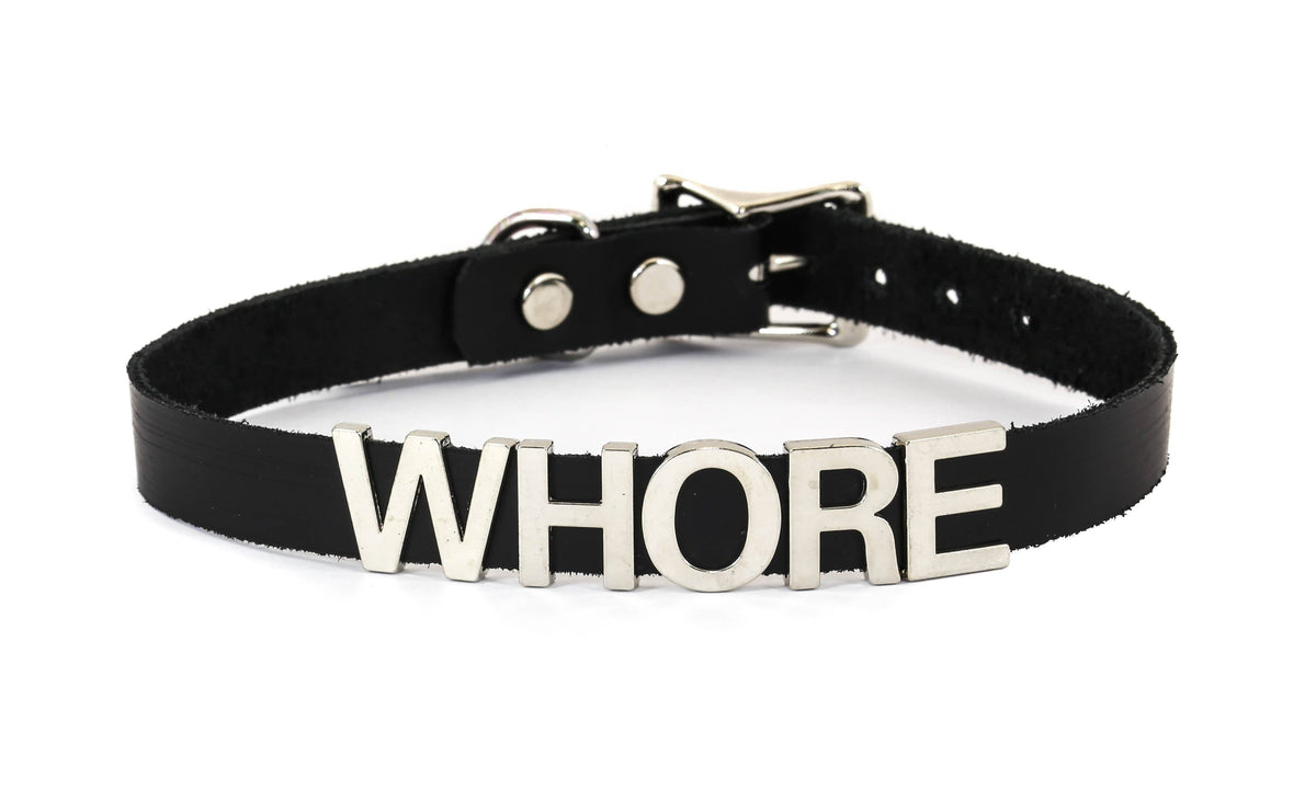 Funk Plus - Leren naam choker - Zwart