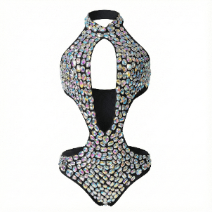 Neva Nude - Stardust Lust Rhinestone Embellished Teddy One Piece Bodysuit