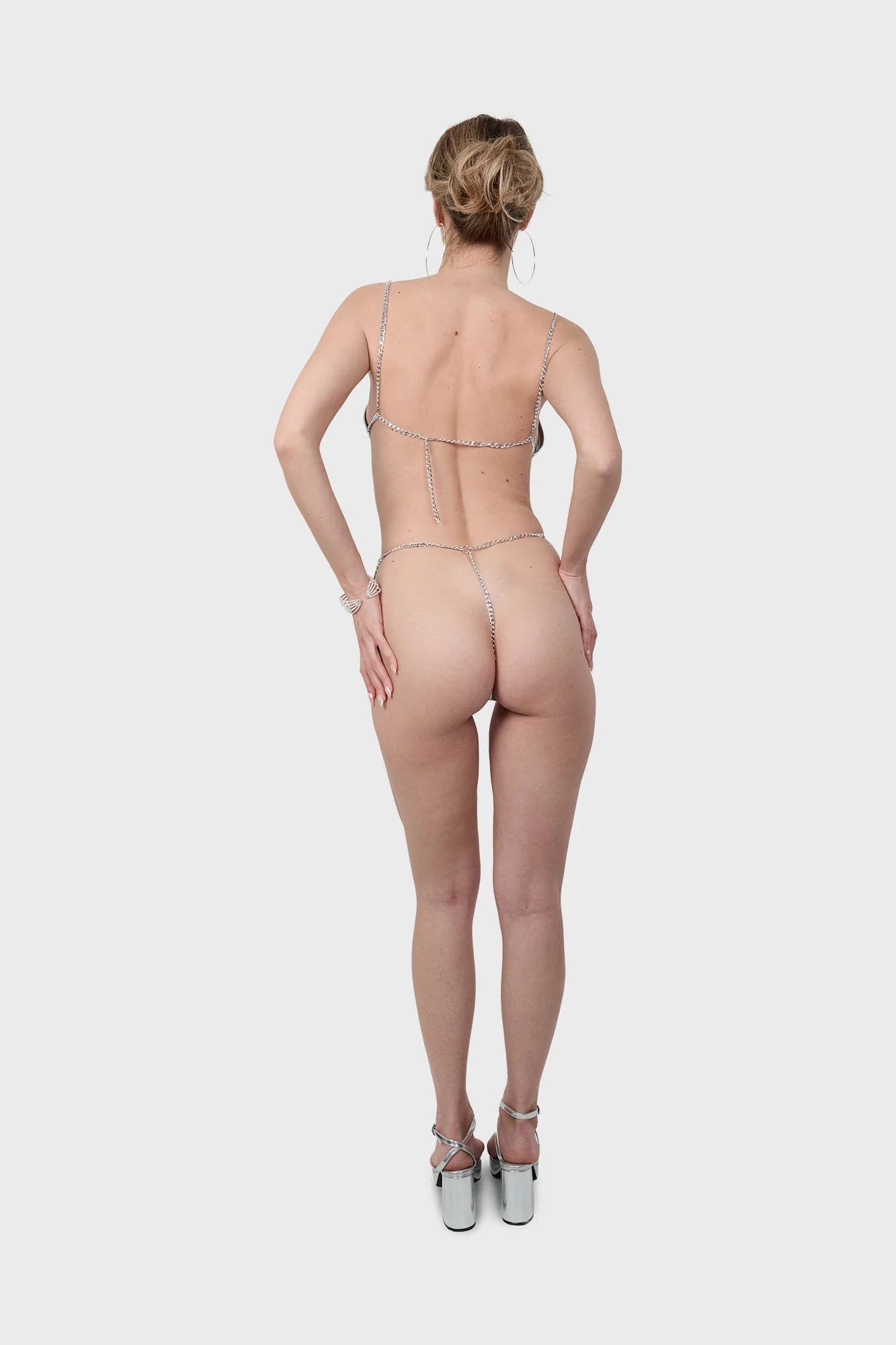 zilveren bikini met chains
