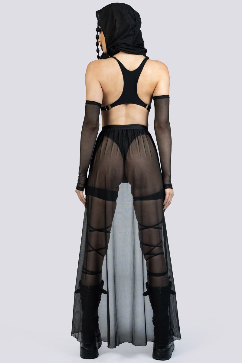 Black Sheer Maxi Skirt Rave Clothing