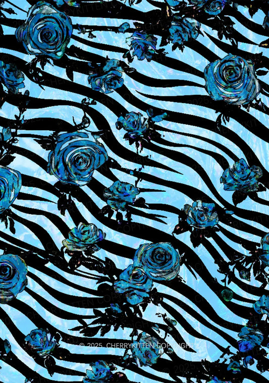 Cherry Kitten - Rozen zebra mesh tank top - Blauw