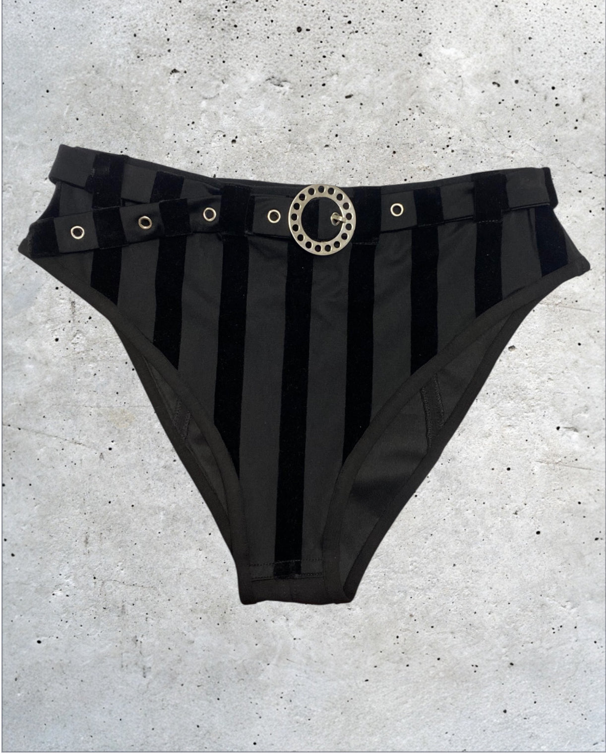 FAC SHOP - "Party Non Stop Bottom" - Black striped bottoms with buckle - Black