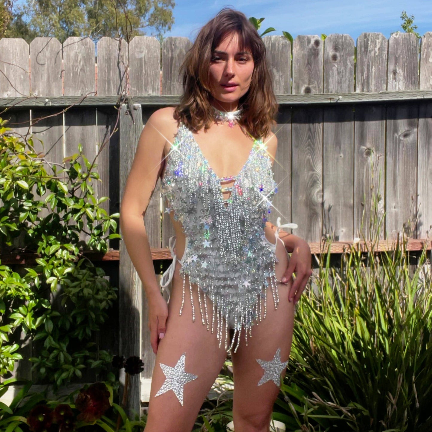 Neva Nude - Wildest Dreams Swifty Sparkling White One Piece Bodysuit