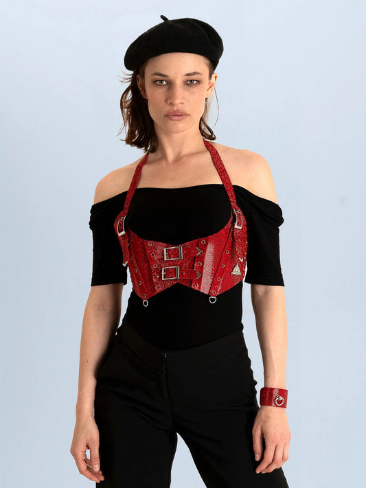 Lorand Lajos - Calypso vest - Rood kristal