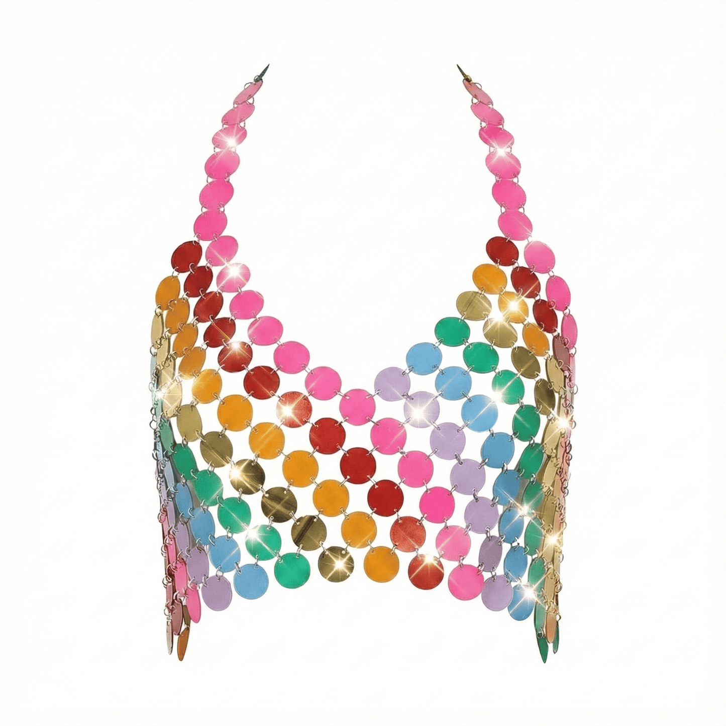 regenboog pailletten top