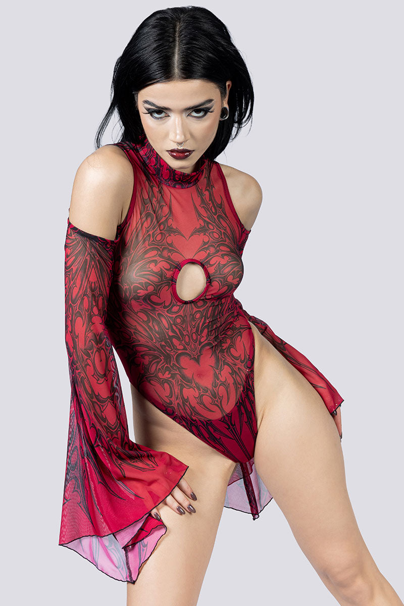 Devil Walking - Crimson Succubus bodysuit - Rood