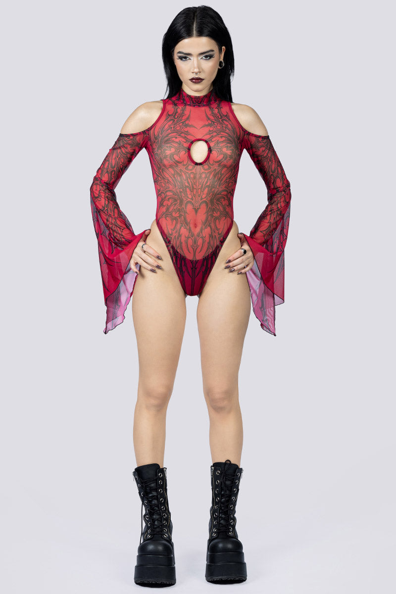 Devil Walking - Crimson Succubus bodysuit - Rood