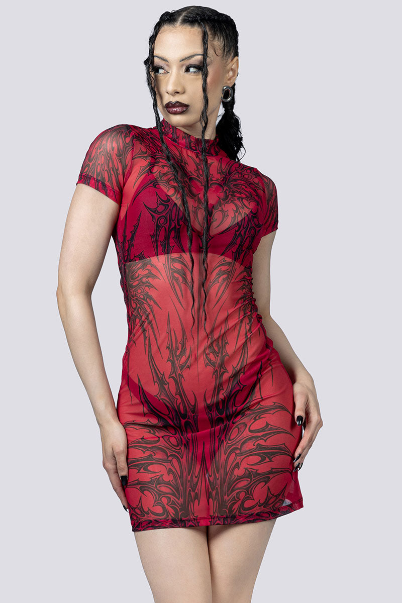 Devil Walking - Crimson Succubus jurk - Rood