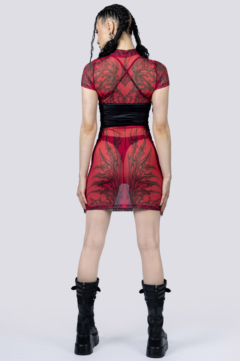 Devil Walking - Crimson Succubus jurk - Rood