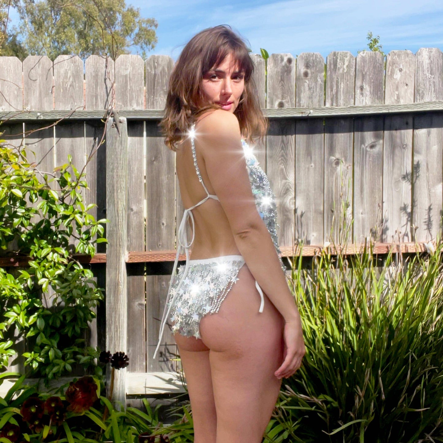 Neva Nude - Wildest Dreams Swifty Sparkling White One Piece Bodysuit
